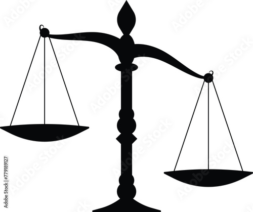 Scales of justice. Classic balance icon. Law balance symbol. Vector Illustration.