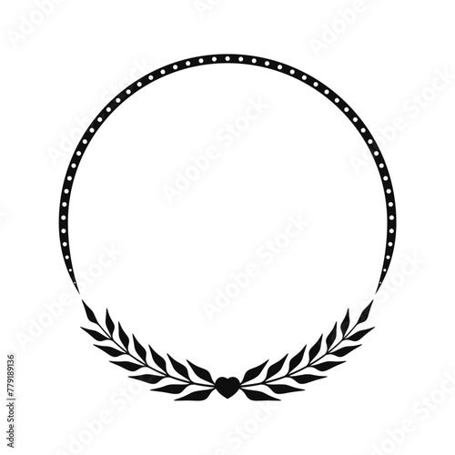 Circle leaf frame border vector design
