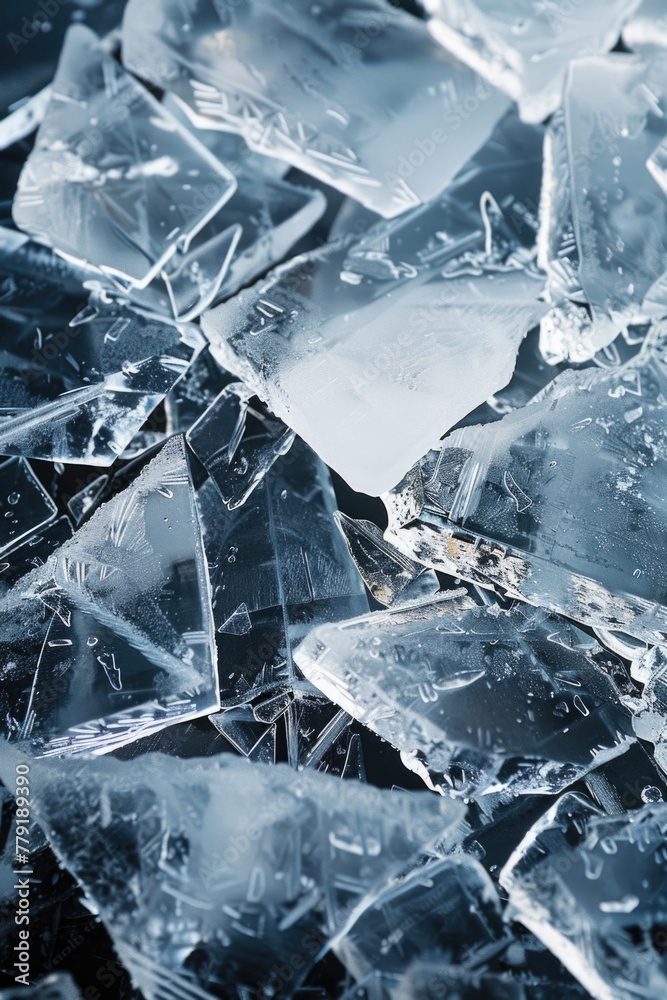 A pile of broken glass on a table. Suitable for illustrating accidents and danger A pile of broken glass on a table. Suitable for illustrating accidents and danger