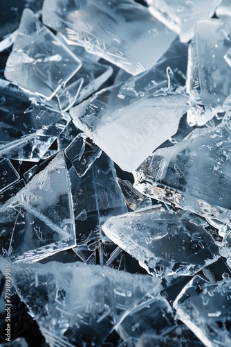 A pile of broken glass on a table. Suitable for illustrating accidents and danger