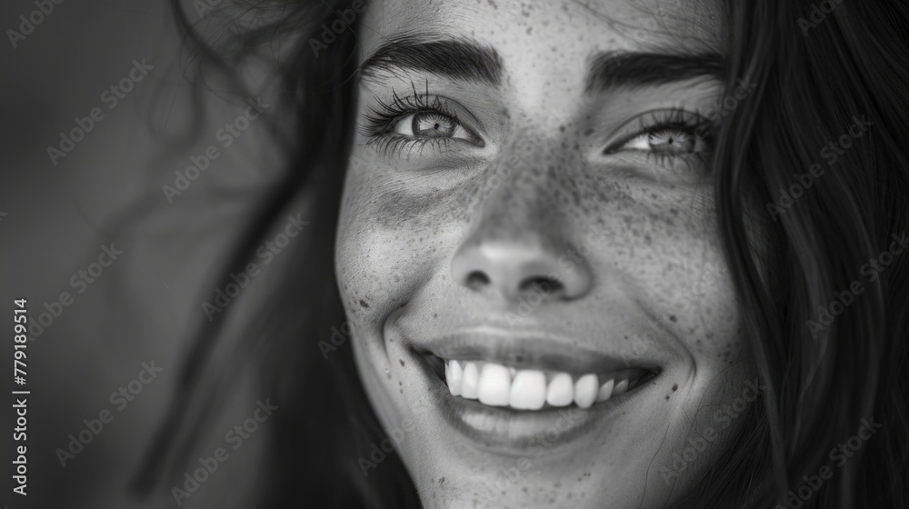 Close up of a woman with freckles. Perfect for skincare ads Close up of a woman with freckles. Perfect for skincare ads