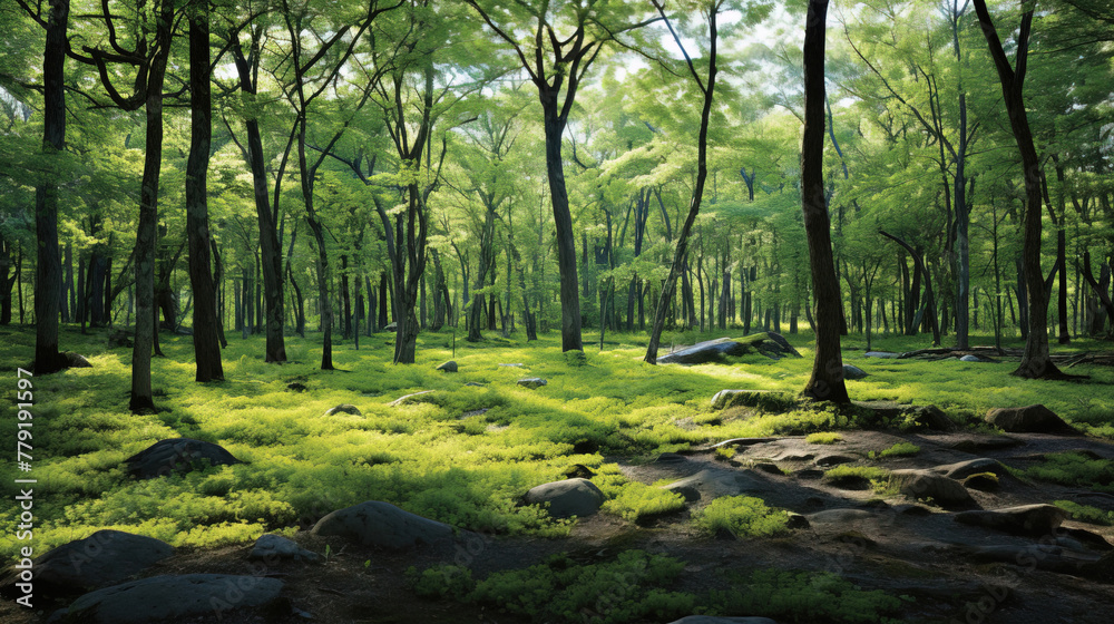 Fototapeta premium sun rays in the forest.