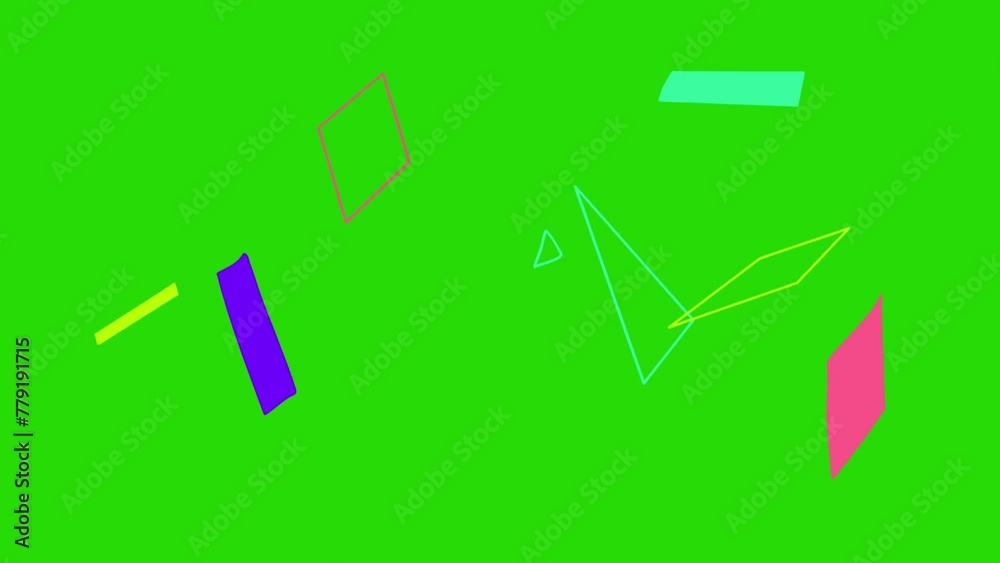 Abstract Geometry Element on Green Screen Background Abstract Geometry Element on Green Screen Background