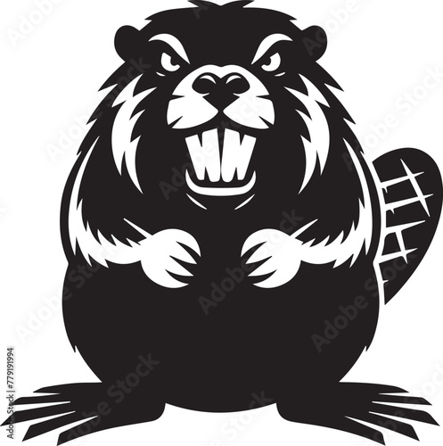 Angry Beaver Silhouette Design 