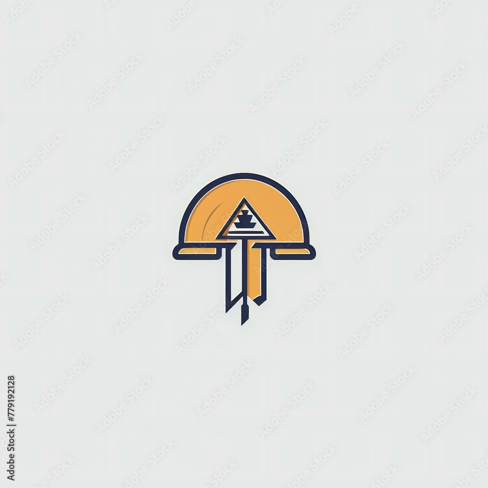 hand drawn construction flat minimalist logo icon