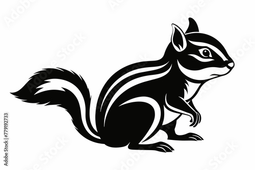 chipmunk-silhouette-vector illustration-whit-background 