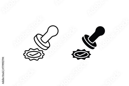 stamp icon isolated sign symbol and flat style for app, web and digital design. Vector illustration.