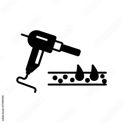 laser hair cleanser icon. black fill icon