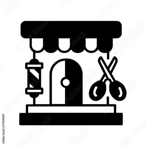 Salon icon. black fill icon