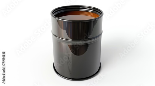 Canister with motor oil on a white isolated background