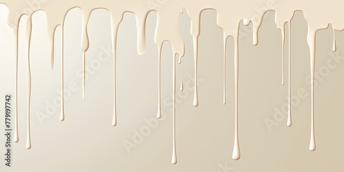 Beige paint dripping on the white wall water spill vector background with blank copy space for photo or text