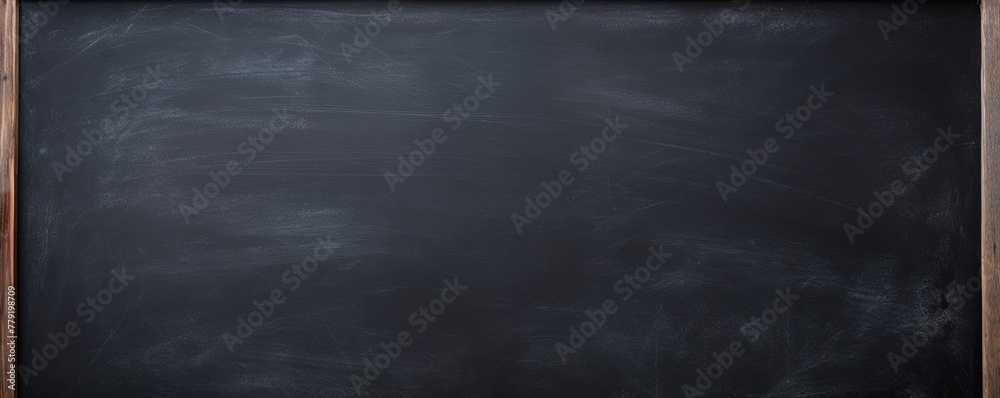 Black blackboard or chalkboard background with texture of chalk school education board concept, dark wall backdrop or learning concept with copy space blank for design photo text or product  - obrazy, fototapety, plakaty 