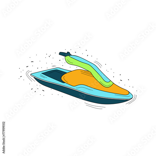 water scooter, water scooter icon or logo in vector, background