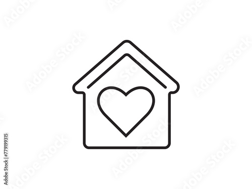 Icon a house representation, isolated against a clean background. This simple vector symbol evokes a sense of warmth and security, embodying the concept of home.