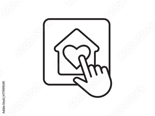 Icon a house representation, isolated against a clean background. This simple vector symbol evokes a sense of warmth and security, embodying the concept of home.