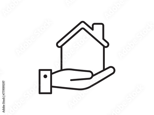 Icon a house representation, isolated against a clean background. This simple vector symbol evokes a sense of warmth and security, embodying the concept of home.