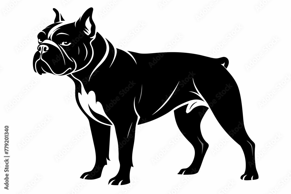 a black french bulldog wearing orange sunglasses vector illustration