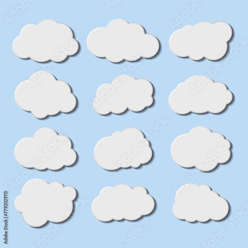 cartoon clouds in a flat style1