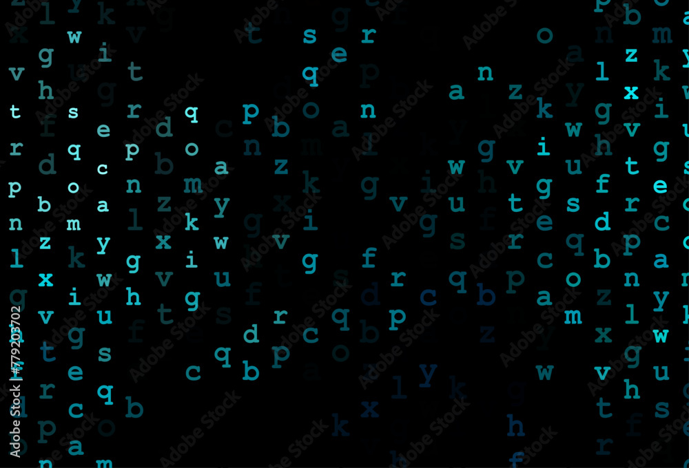 Dark blue vector layout with latin alphabet. Dark blue vector layout with latin alphabet.