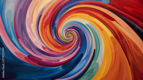 Wallpaper Mural Spirals of vibrant hues radiating outwards from a central point, creating a sense of movement and energy that fills the canvas. Torontodigital.ca