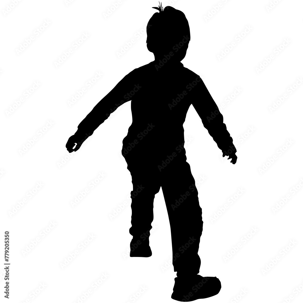 A silhouette of a child running A silhouette of a child running