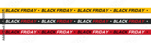 Black friday ribbon set. Vector tape of sale, black friday, discount, advertising
