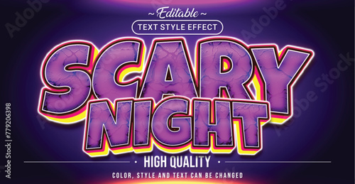 Editable text style effect - Scary Night text style theme.