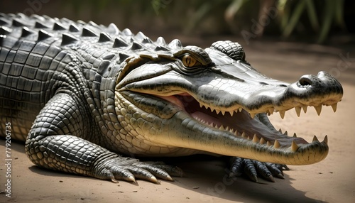 A Crocodile With Its Scales Smooth And Shiny