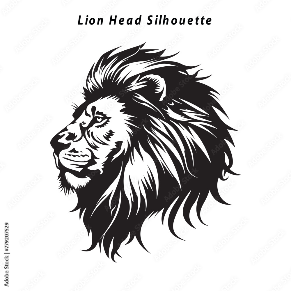 Obraz premium Lion Head Silhouette Vector