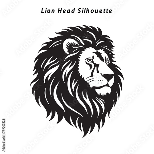 Lion Head Silhouette Vector