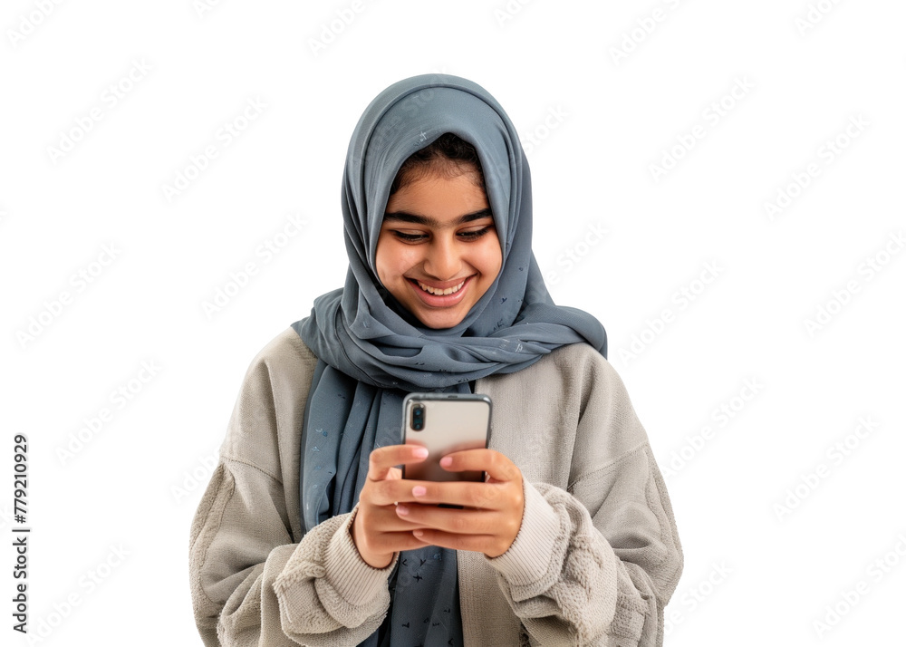 Middle Eastern Teen Texting on Smartphone Middle Eastern Teen Texting on Smartphone