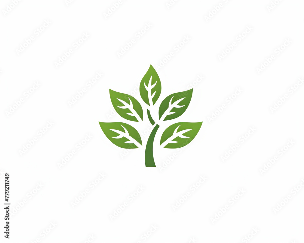 Green Tree Logo with Leafy Branches Design Green Tree Logo with Leafy Branches Design