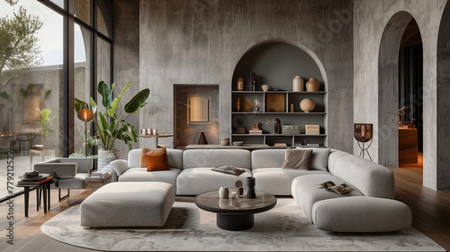 Modern livingroom interior design, living room interior with sofa