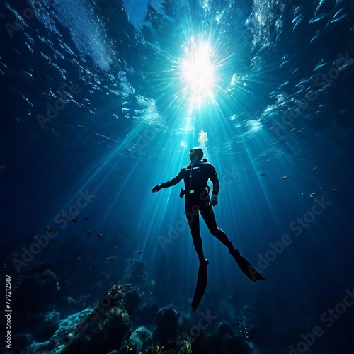 scuba diver silhouette © Жанна Яценко