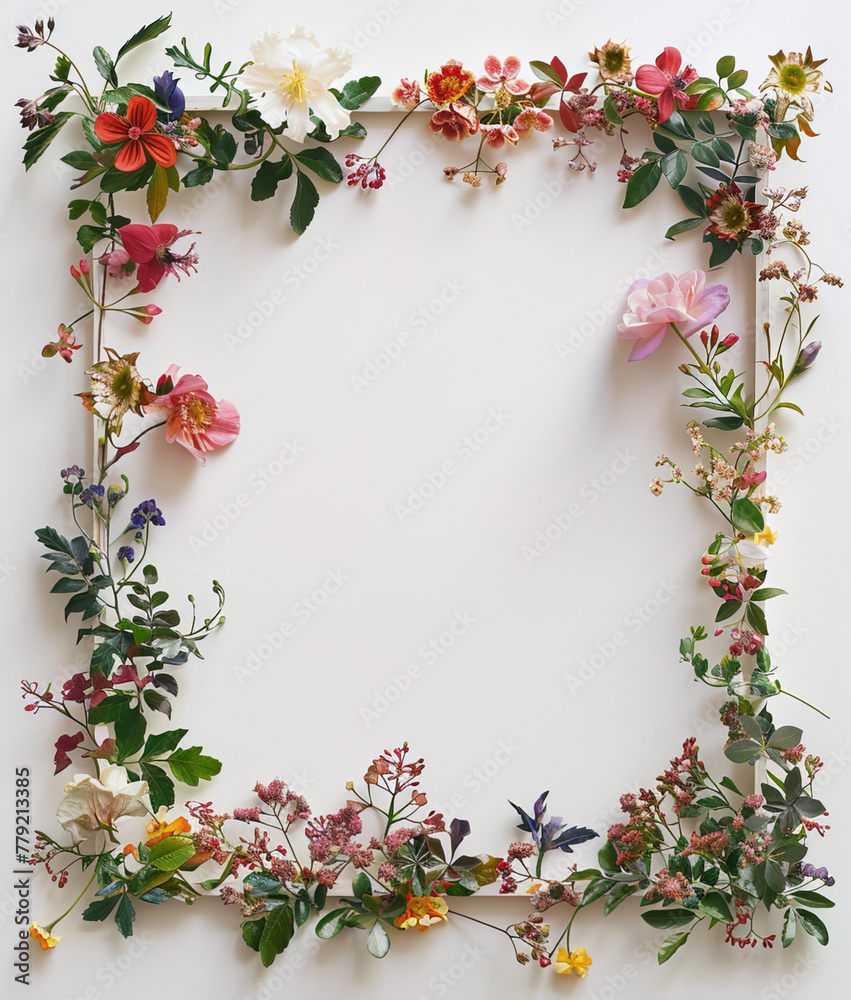 Blank paper note with floral frame Blank paper note with floral frame