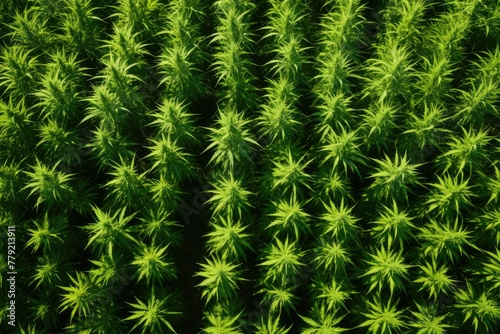 Aerial view of a lush cannabis farm