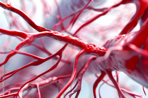 Blood vessels in delivering nutrients and oxygen to tissues and organs, highlighting their crucial role in sustaining life photo