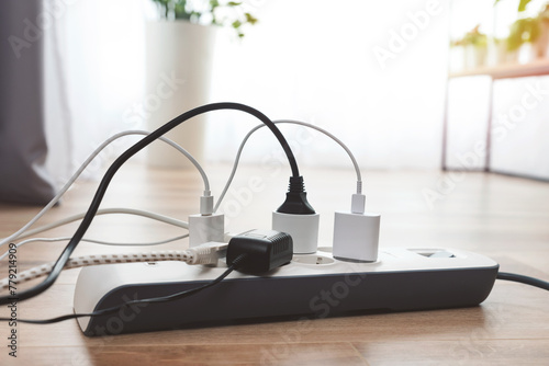 Electric power strip. Multiple devices connected