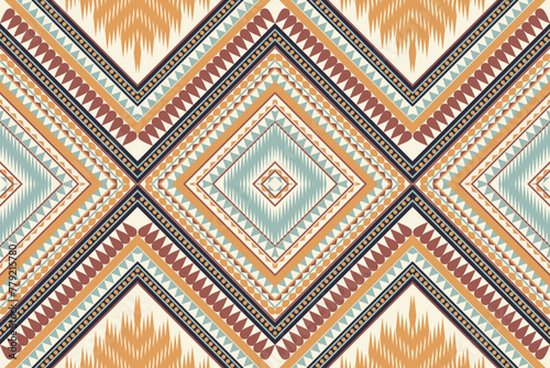 Aztec tribal geometric vector background Seamless stripe pattern. Traditional ornament ethnic style. Design for textile, fabric, clothing, curtain, rug, ornament, wrapping.