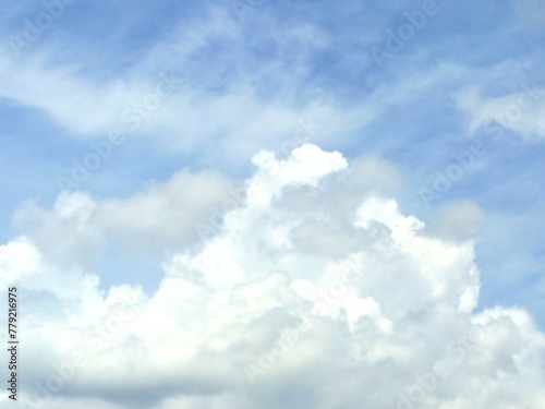 background of white clouds and blue sky