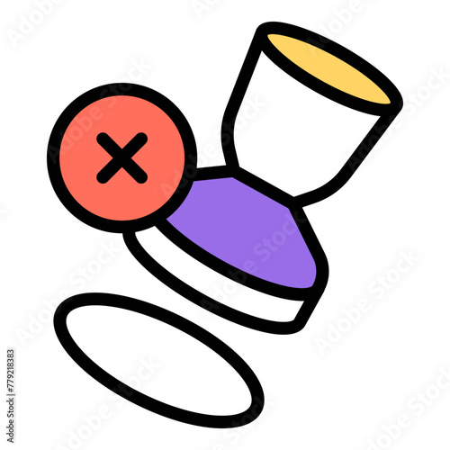 A unique design icon of stamp not accepted 

