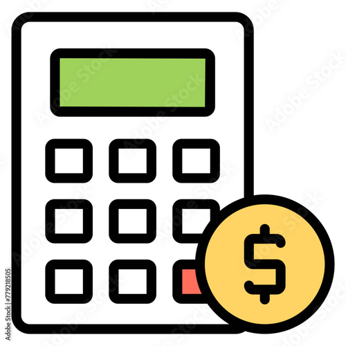 Trendy vector design of financial calculation