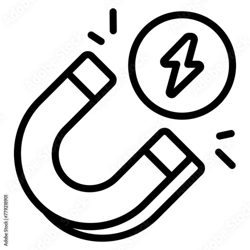 A linear design icon of magnet


