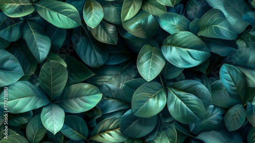 Green Leaves Clinging to Wall