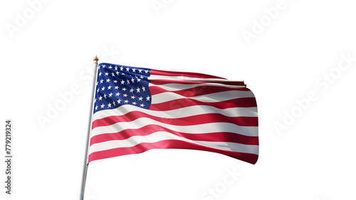 USA flag on transparent background, united state of america, us, america, blue, stripes, flagpole, stars, capitalism, realistic flag waving in the wind, png transparent photo