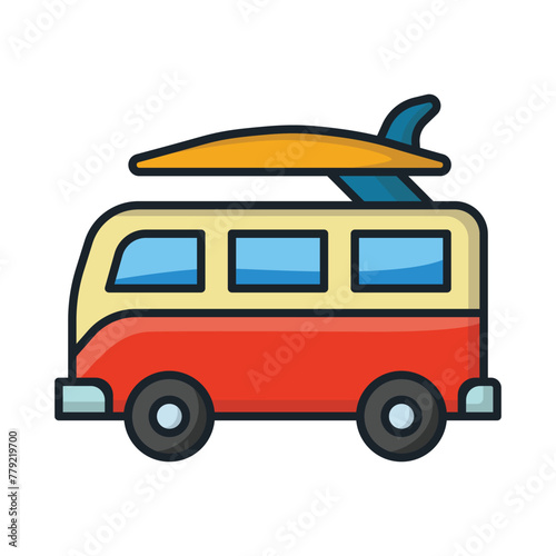 surf van icon vector illustration design template