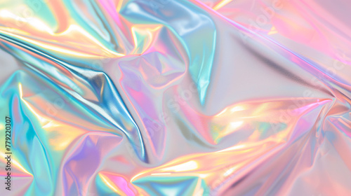 Photo holographic foil texture background, soft pastel gradients