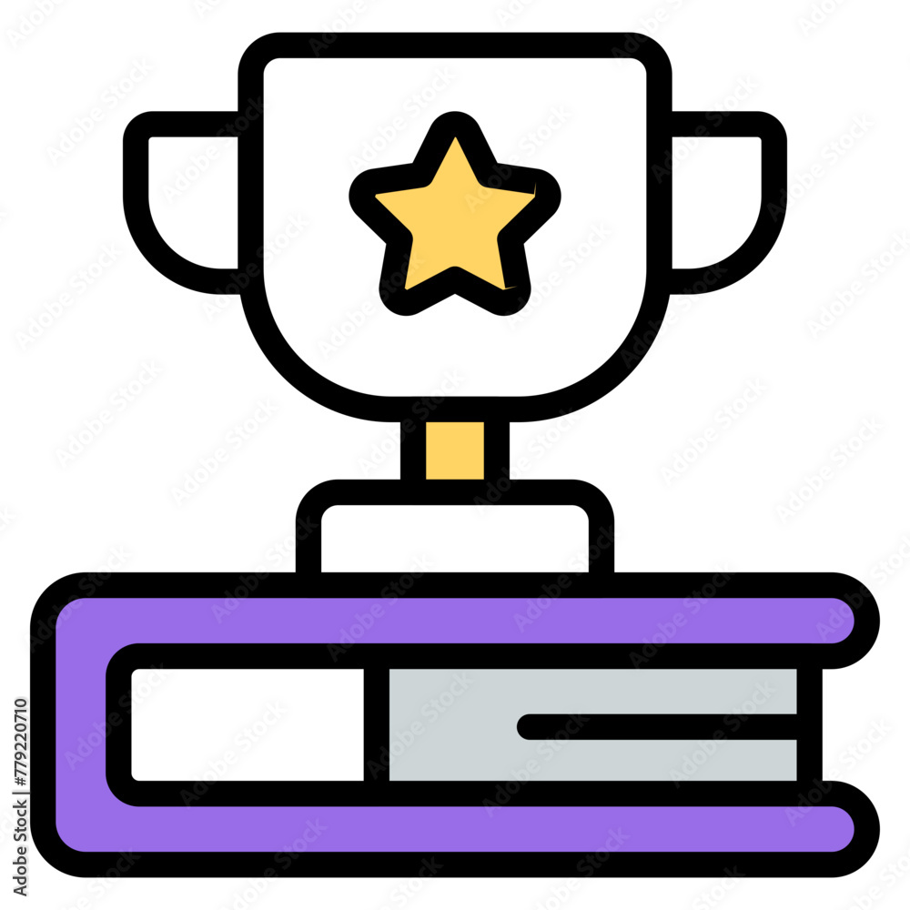 A colored design icon of education trophy
A colored design icon of education trophy