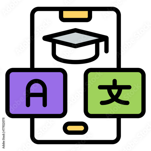 An icon design of online translator

