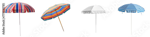 Set of  colorful beach umbrella isolated.